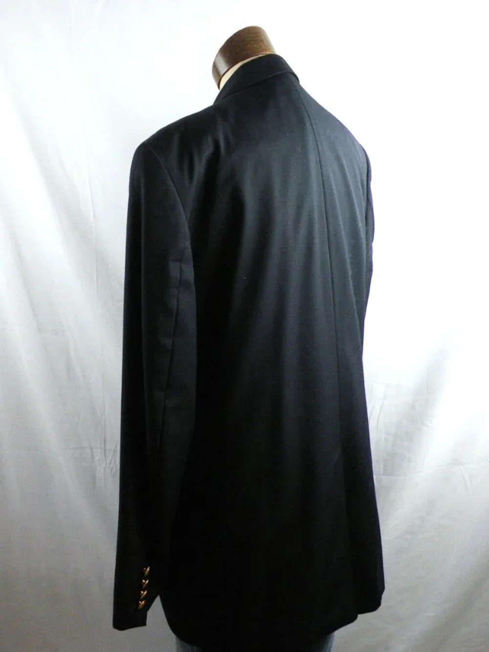 RALPH LAUREN Navy Wool Blazer Gold Crest Buttons Preppy Size 40R/42R